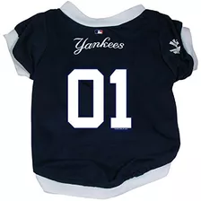 New York Yankees Perro Casero Del Jersey De Béisbol Medio.