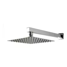 Ducha Chuveirão Cromada Quadrada Inox 20x20 Moderno Inox Acabamento Brilhante Cor Prateado