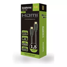 Cabo Hdmi 8k 8001 Brasforma 1,5 Metros Hdr 3d 2.1v E Games