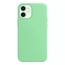 Capa Capinha Silicone Compatível Com iPhone 12 Mini Cor Verde Água