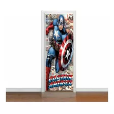 Adesivo Decorativo De Porta Capitão América Quadrinhos (cd2)