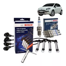 Kit Cabos E Velas Bosch Punto Sporting 1.8 8v Flex 2007 2008