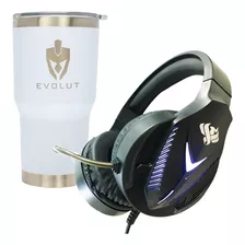 Kit Fone Headphone Gamer Hf-g500 + Copo Térmico Evolut 473ml