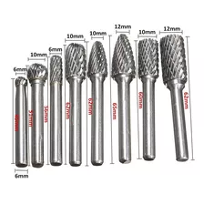 8 Brocas Fresa Lima Tungstenio Gravação Aço Retifica Dremel