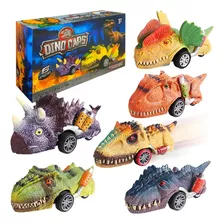 Set 6 Autos Dinosaurio A Friccion Juguete Niños Dino Cars