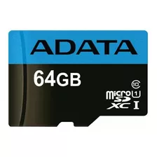 Cartão De Memória Micro Sd Adata Premier 64gb 100mb/s Chines