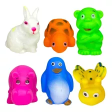 Brinquedo Baby E Fun Para Banho Com Bichinhos De Vinil 6 Pçs