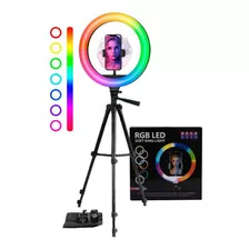 Aro De Luz Led Rgb 26 Cm Con Base Extensible