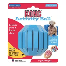 Kong Puppy Activity Ball Medium - Juguete Para Perros Color Celeste