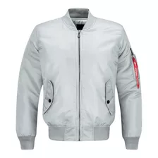 Chaqueta Corta Viento Piloto Bombardero Gris Armada Vuelo