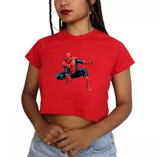 Cropped Homem Aranha Adulto Blusinha T-shirt Algodão