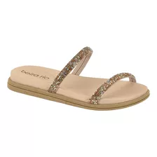 Chinelo Rasteira Beira Rio Papete Slide Strass Pedras 8488