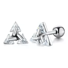 Aretes Pendientes Diamante Hombre Y Mujer, Regalo Plata Ley