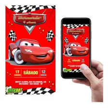 Convite Carros Relâmpago Mc Queen Digital Animado