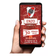 Invitación Digital Tarjeta Imprimible Futbol River Plate