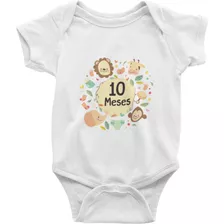 Body Bebê Mesversario 10 Meses Safari Bichinhos