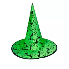 Sombrero Gorro Bruja Verde Murcielagos Halloween Estampa