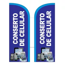 Wind Banner 3mt Completo - Conserto De Celular