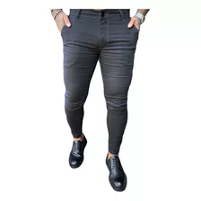 Calça Alfaiataria Jeans Skinny Cinza Premium Masculina