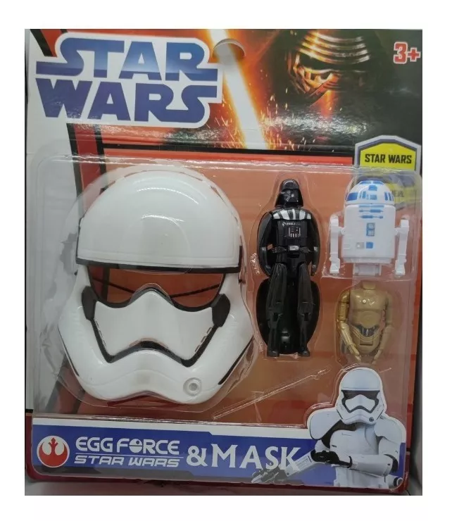Mascara + 2 Figuras De Star Wars Trooper/ Darth Vader
