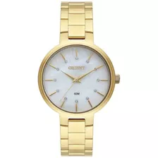 Relógio Orient Feminino Fgss0171 B1kx Dourado Analogico Fundo Branco Madrepérola