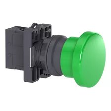 Botão Cogumelo Schneider Verde Soco 22mm Ø40 1na