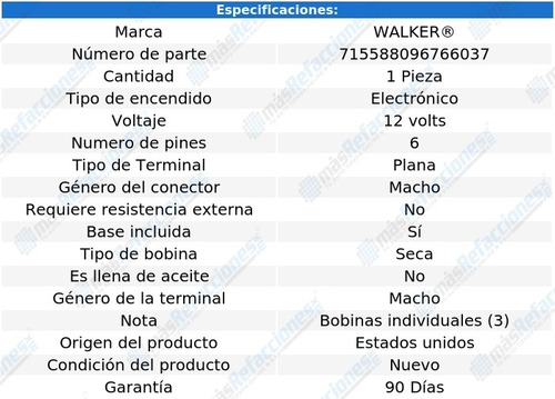 Bobina Seca Oldsmobile Toronado V6 3.8l 86-90 Walker Foto 2