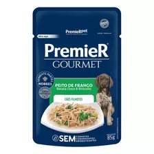 Premier Gourmet Cães Filhotes Peito De Frango Brócolis 85g