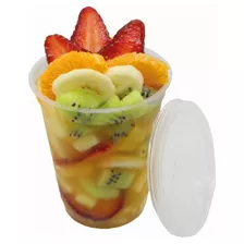 Pote Plastico Descartable 500 Gr Tapa Ensalada Fruta X 100u