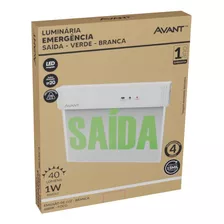 Luminária Emergência Saída 2 Lados 1w Branca Bivolt Avant 