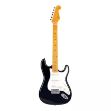 Guitarra Eléctrica Sx Vintage Series Fst-57 Stratocaster De Tilo 2000 Black Brillante Con Diapasón De Arce