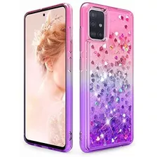 Estuche Celular Samsung Galaxy A51, Tpu Brillantina Violeta