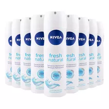 Kit Com 9 Desodorante Aerosol Nivea Fresh Natural 24h 150ml