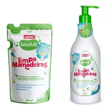 Kit Limpa Mamadeiras Detergente + Refil Elimina Odores