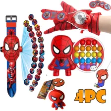 Kit 4 Luvas Lançador Disco Homem-aranha Brinquedo Aranha Men