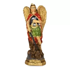 Estátua São Miguel Arcanjo Imagem Anjo Protetor Barroco 20cm