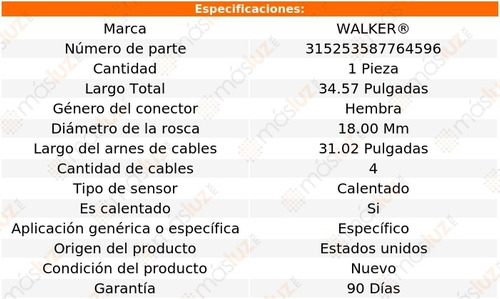 Sensor O2 Ox Izq/der Bmw 740e Xdrive 2.0l 4 Cil 17/19 Walker Foto 6