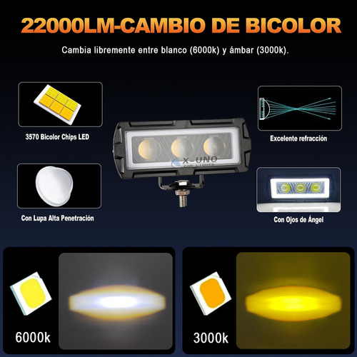 Focos De Lupas Alto/baja Beam Spot Luz Niebla Carro Moto 4x4 Foto 8