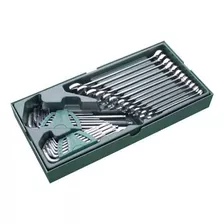 Bandeja Sata Llaves Combinada Y Hexagonales Allen ,torx 30pc Color Verde