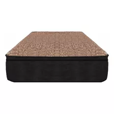 Colchon1 1/2 Plaza 100x190 Resort Reforzados Pillow Top 90kg Color Marrón Oscuro