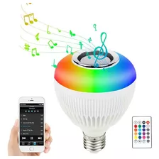 Lâmpada Led Musical Bluetooth Caixa Som Controle Colorido