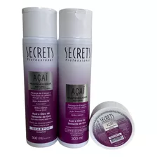 Kit Secrets Açaí Shampoo, Condicionador E Mini Máscara 60g