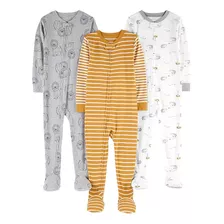 Kit 3 Macacões Pijama Longo Menino Carters Simple Joy Eua