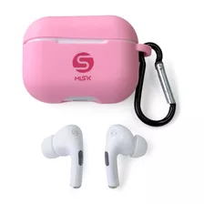 Misik Mh609-r - Audifonos Inalambricos Bluetooth Con Estuche Y Funda Color Rosa