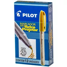 Caneta Para Retro Projetor Pilot 2.0mm Amarela Com 12un