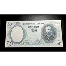 Billete Chile 50 Pesos Firmas Baraona Molina 1981 Unc