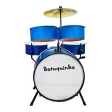 Bateria Infantil Rmv Batuquinha Pre Afinada Cores Cor Azul