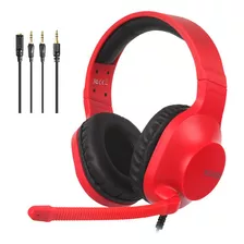 Headset Gamer Sades Spirits Multiplataforma P/ Ps4 Ps5 Vr Xbox Cel Pc Notebook Nintendo Switch Fone De Ouvido Com Microfone Vermelho