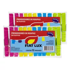 Kit 2 Prendedor De Roupa Fiat Lux Plástico Pacote12 Un Cada