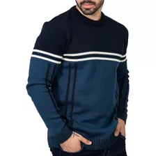 Suéter Tricô-blusa Frio Homem - Azul/azul Marinho-dir. Fábr.